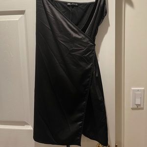 Zara black wrap slip